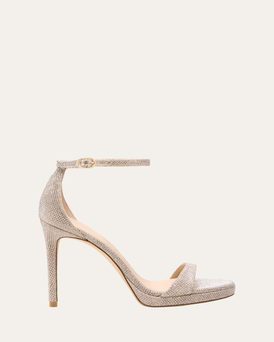Nudist Metallic Ankle-Strap Platform Sandals